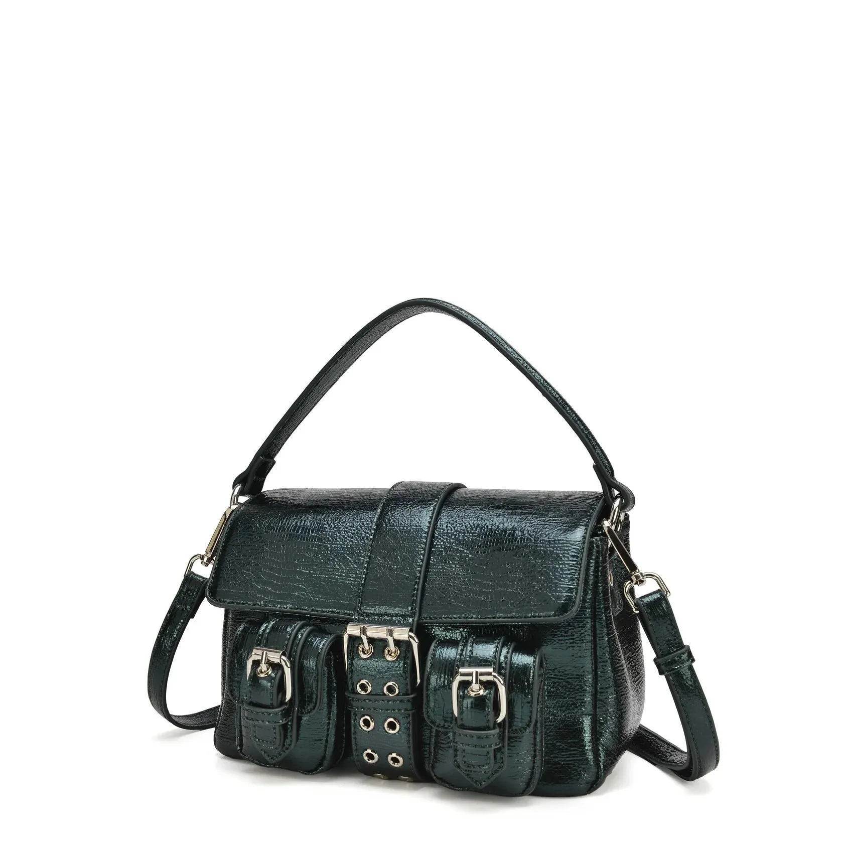 NUNOO | BOLSO MUJER | HONEY BUCKLE RECYCLED COOL DARK GREEN | VERDE