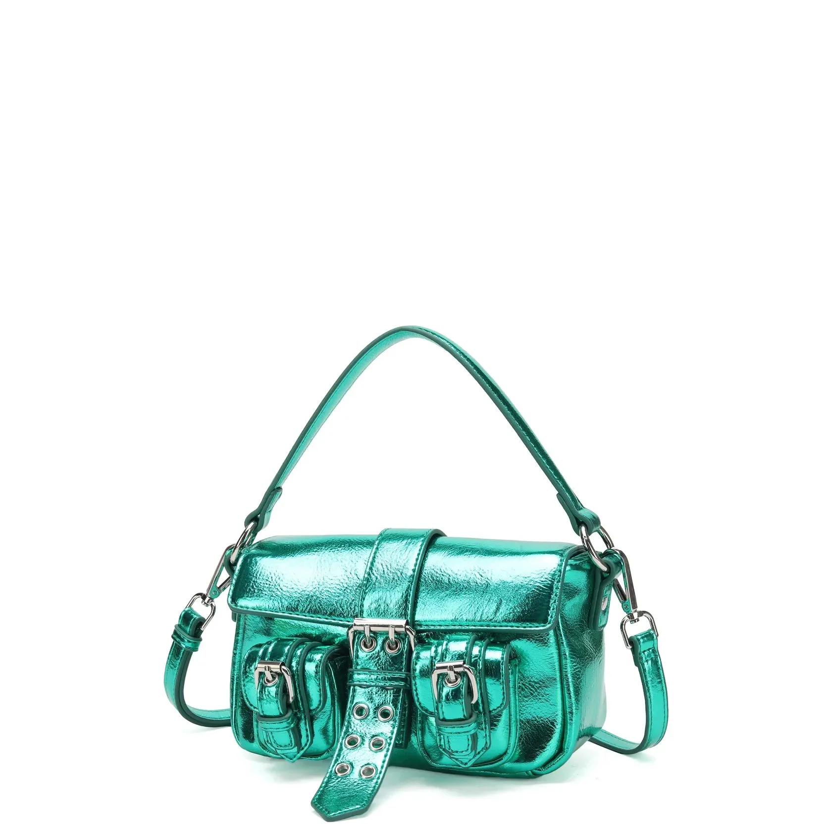 NUNOO | BOLSO MUJER | SMALL HONEY BUCKLE RECYCLED COOL GREEN | VERDE