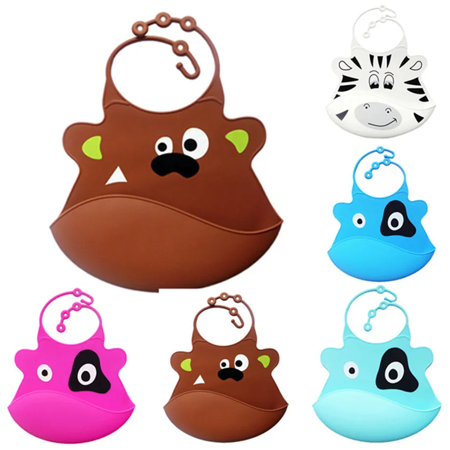 Soft Silicone Waterproof Cartoon Baby Bibs - MuqGew