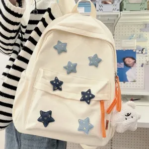 TAVIMART  -  Japanese Cute Girl Star Patchwork Aesthetic Backpack Y2k All Match Canvas School Backpack for College Students Girl Mochilas