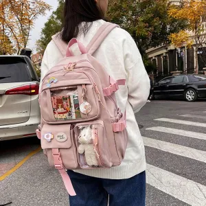 Uniwim Cute Women Backpacks Waterproof Multi-Pocket Git Nylon School Backpack For Student Female Girls Kawaii Laptop Book Pack Mochilas